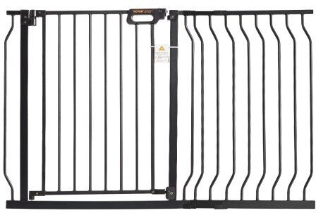 VEVOR Baby Gate, 29.5"-48.4" Extra Wide, 30" High, Dog Gate for Stairs Doorways and House, Easy Step Walk Thru Auto Close Child Gate Pet Security Gate with Pressure Mount Kit and Wall Mount Kit, Black