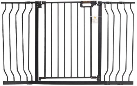 VEVOR Baby Gate, 29.5"-53" Extra Wide, 30" High, Dog Gate for Stairs Doorways and House, Easy Step Walk Thru Auto Close Child Gate Pet Security Gate with Pressure Mount Kit and Wall Mount Kit, Black