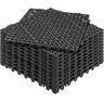 VEVOR Modular Interlocking Cushion, 12 Pack 12" x 12" Splicing Drainage Mats, Soft PVC Interlocking Drainage Floor Tiles, Non-Slip Drainage Holes for Restroom, Bathroom, Kitchen, Pool, Wet Areas, Blac