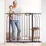 VEVOR Baby Gate, 29.5"-39" Extra Wide, 30" High, Dog Gate for Stairs Doorways and House, Easy Step Walk Thru Auto Close Child Gate Pet Security Gate with Pressure Mount Kit and Wall Mount Kit, Black