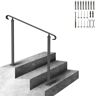 VEVOR Handrails for Outdoor Steps, Fit 1-3 Steps Wrought Iron Handrail, Outdoor Stair Railing, Adjustable Front Porch Hand Rail, Black Transitional Hand railings for Concrete Steps or Wooden Stairs