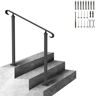 VEVOR Handrails for Outdoor Steps, Fit 1-3 Steps Outdoor Stair Railing, Wrought Iron Handrail, Adjustable Front Porch Hand Rail, Black Transitional Hand railings for Concrete Steps or Wooden Stairs