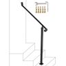 VEVOR Handrails for Outdoor Steps 2-3 Step Railings Wrought Iron Handrail Stair Railings for Steps Black Iron Railings for Steps Wall and Floor Mounted with Installation Kit