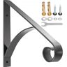 VEVOR Single Step Handrails, Wall Mounted Metal Wrought Iron Hand Rail Railing, Fits 1 or 2 Steps Handrail for Garage, Patio or Front Door Porch Steps