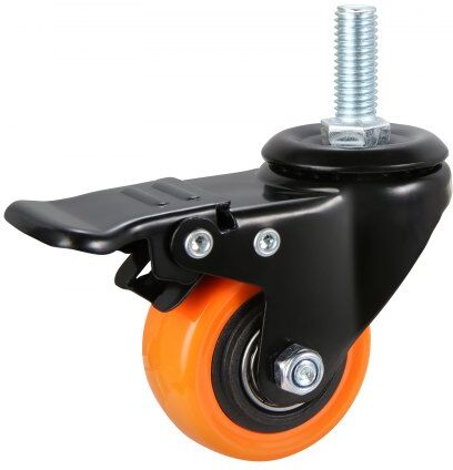 VEVOR Caster Wheels, 2 inch, Set of 4, 110 lbs Load Capacity, Threaded Stem Casters with Security Dual Locking Brake, Heavy Duty Industrial Casters, No Noise Swivel Caster Wheels for Cart, Furniture