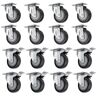 VEVOR 16 Pack 4" Swivel Caster Wheels Rubber Base Caster Wheels Polyurethane Swivel Casters with with Top Plate & Bearing Heavy Duty Load Capacity 286 Lbs Each Caster