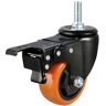 VEVOR Caster Wheels, 3 inch, Set of 4, 150 lbs Capacity, Threaded Stem Casters with Security Dual Locking A/B Brake, Heavy Duty Industrial Casters, No Noise Swivel Caster Wheels for Cart, Furniture