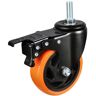 VEVOR Caster Wheels, 4 inch, Set of 4, 440 lbs Capacity, Threaded Stem Casters with Security Dual Locking A/B Brake, Heavy Duty Industrial Casters, No Noise Swivel Caster Wheels for Cart, Furniture