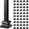 VEVOR Aluminum Alloy Baluster Shoes Stair Flat Shoe with Screw Holes for 1/2 Inch Square Scroll Basket Twist Knuckle Staircase Balusters Metal Spindle Railing, Satin Black (50 Pcs)