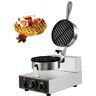 VEVOR Commercial Round Waffle Maker Nonstick 1100W Stainless Steel 110V Temperature and Time Control, Suitable for Restaurant Bakeries Snack Bar Family, Non-rotated