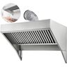 VEVOR Concession Trailer Hood, 4FT Long Food Truck Hood Exhaust, 4-Foot X 30-Inch Stainless Steel Concession Hood Vent, Commercial Hood Vent Includes Baffle Hood Filter, Grease Groove, Fume Pipe