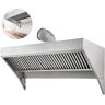 VEVOR Concession Hood Exhaust, 7FT Long Food Truck Hood Exhaust, 7-Foot X 30-Inch Stainless Steel Concession Hood Vent Sliver Food Truck Vent, Includes Baffle Hood Filter, Grease Groove, Fume Pipe