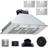 VEVOR Insert Range Hood, 800CFM 3-Speed, 36 Inch Stainless Steel Built-in Kitchen Vent with Push Button Control LED Lights Baffle Filters, Ducted/Ductless Convertible, ETL Listed