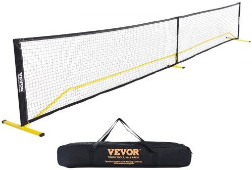 VEVOR Portable Pickleball Net System, 22FT Regulation Size Net, Weather Resistant Steady Metal Frame & Strong PE Net, Outdoor Game Sports Net with Carrying Bag, Easy Setup, Play in Backyard Driveway