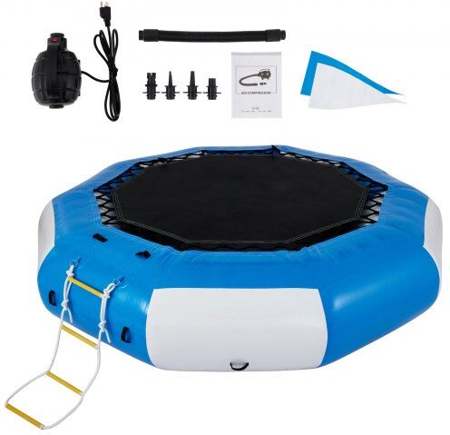 VEVOR 13ft Inflatable Water Bouncer, Water Trampoline Splash Padded Inflatable Bouncer Bounce Swim Platform for Water Sports