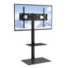 VEVOR TV Stand Mount, Swivel Tall TV Stand for 32 to 65 inch TVs, Height Adjustable Portable Floor TV Stand with Tempered Glass Base for Bedroom, Living Room