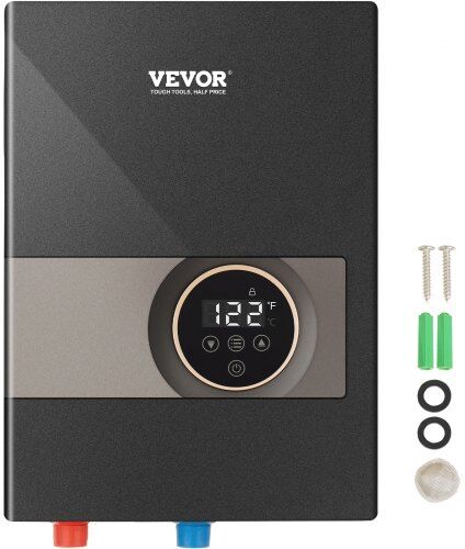 VEVOR Instant Water Heater, 13.8kw Electric Tankless Water Boiler, Digital Temperature Display & Easy Installation & 24-Hour Water Supply, For Kitchen Bathroom Shower Mall Salon Shampoo ETL Listed