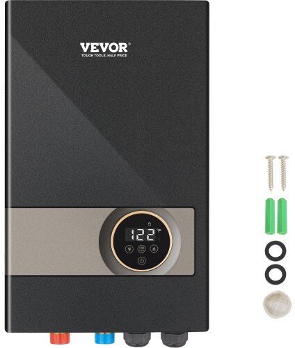 VEVOR Instant Water Heater, 18kw Electric Tankless Water Boiler, Digital Temperature Display & Easy Installation & 24-Hour Water Supply, For Kitchen Bathroom Shower Mall Salon Shampoo ETL Listed