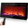 VEVOR Electric Fireplace Linear Fireplace 36'' Wall-mounted or Recessed w/Remote