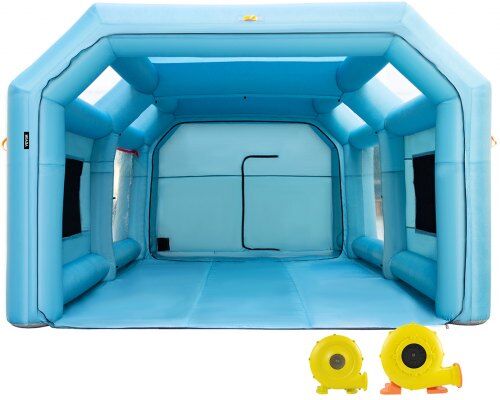 VEVOR Portable Inflatable Paint Booth, 26x15x10ft Inflatable Spray Booth, Car Paint Tent w/Air Filter System & 2 Blowers, Upgraded Blow Up Spray Booth Tent, Auto Paint Workstation, Car Parking Garage