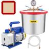 VEVOR Vacuum Chamber with Pump, 2 Gallon Vacuum Chamber, 3CFM 1/4HP Vacuum Pump with High-Capacity 2 Gallon Vacuum Chamber, Vacuum Degassing Chamber Kit for Automobile Maintenance, Vacuum Packaging