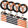 VEVOR Ratchet Tie Down Straps Kit, 2" x 120" Tire Straps, 5512 LBS Working Load, 11023 LBS Breaking Strength, Car Tie Down Straps with Snap Hooks for Passenger Car, Truck, Trailer, 4-Pack