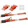 VEVOR Wheel Chock Tie Down Kit, 2" x 96" Tie Down Strap Kit, Heavy Duty Trailer Tie Down System for 10"-23" Wheels, ATV, UTV, Trailer, Mower, Wheel Chock & Tie-Down Accessories, 4-Pack