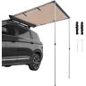 VEVOR Car Side Awning, 8.2'x8.2', Pull-Out Retractable Vehicle Awning Waterproof UV50+, Telescoping Poles Trailer Sunshade Rooftop Tent w/Carry Bag for Jeep/SUV/Truck/Van Outdoor Camping Travel, Khaki