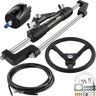 VEVOR 300HP Hydraulic Boat Steering Kit, Hydraulic Steering Helm Pump, Aluminum Alloy Steering Cylinder, 13.5" Steering Wheel with 10" Hydraulic Steering Hose for Boat Steering System