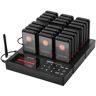 VEVOR Restaurant Pager System, Wireless 400m Long Range Lineup Waiting Queue Signal, Guest Customer Calling Beepers with Vibration & Flashing, 24 Buzzers for Food Truck, Church, Nursery, Hospital