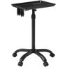 VEVOR Salon Tray Cart, 30"-43" Height Adjustable Rolling Salon Tray, Cold-rolled Plate Tattoo Tray with 5 Wheels (2 Lockable) for SPA Barbershop Clinic, Black