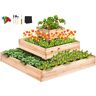 VEVOR Wooden Raised Garden Bed Planter Box 44.5x44.5x20.1" Flower Vegetable Herb