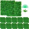 VEVOR Artificial Boxwood Panel UV 24pcs Boxwood Hedge Wall Panels Artificial Grass Backdrop Wall 10" X 10" 4 cm Green Grass Wall, Fake Hedge for Decor Privacy Fence Indoor, Outdoor Garden Backyard