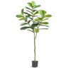 VEVOR Artificial Fiddle Leaf Fig Tree, 6 FT, Secure PE Material & Anti-Tip Tilt Protection Low-Maintenance Faux Plant, Lifelike Green Fake Potted Tree for Home Office Warehouse Decor Indoor Outdoor