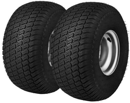 VEVOR Lawn Mower Tires with Rim, 20x8-8" Tubeless Tractor Tires, 2-Pack Tire and Wheel Assembly, S-Turf Pneumatic Tires with 3.5" Offset Hub and 3/4" Bushing Size, for Riding Mowers Lawn Tractors