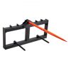 VEVOR 49" Hay Spear, Bale Spears 1600lbs Loading Capacity, Skid Steer Loader Tractor Attachment with 2pcs 17.5" Stabilizer Spears, Quick Attach Spike Forks