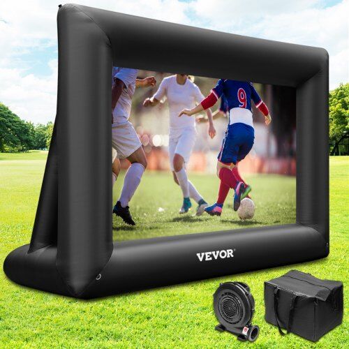 VEVOR Inflatable Movie Screen 24FT（288inch） Inflatable Projector Screen for outside with 360W Air Blower Inflatable Screen Oxford Fabric Material Blow Up Screen for Outdoor Movie Supports Front/Rear Projection