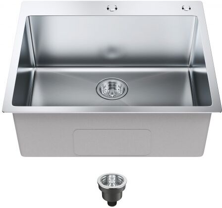 VEVOR Kitchen Sink, 304 Stainless Steel Drop-In Sinks, Top Mount Single Bowl Basin with Accessories(Pack of 2), Household Dishwasher Sinks for Workstation, RV, Prep Kitchen, and Bar Sink, 25 inch