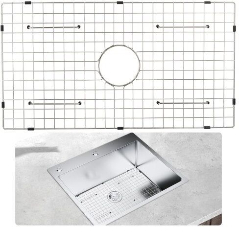 VEVOR Sink Protector Grid, 28.5"x15.6" Stainless Steel Sink Grates, Centered Drain Sink Grates with R20 Corner Radius, Large Sink Bottom Grids, Universal Bowl Rack Sink Accessories For Kitchen Sink