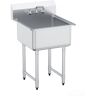 VEVOR Stainless Steel Prep & Utility Sink, 1 Compartment Free Standing Small Sink Include Faucet & legs, 27"x41" Commercial Single Bowl Sinks for Garage, Restaurant, Kitchen, Laundry, NSF Certified