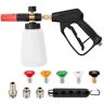 VEVOR Pressure Washer Gun Set, 0.22 Gal Foam Cannon, 4000 PSI Washer Spay Gun with 1/4 Inch Quick Connector & 5 Nozzle Tips, Pressure Washer Handle with M22-14 mm & M22-15mm & 3/8'' Inlet Connector