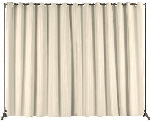 VEVOR Room Divider, 8 ft x 10 ft Portable Panel Room Divider with Wheels Curtain Divider Stand, Room Divider Privacy Screen for Office, Bedroom, Dining Room, Study, Beige