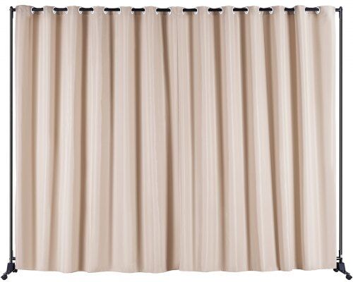 VEVOR Room Divider, 8 ft x 10 ft Portable Panel Room Divider with Wheels Curtain Divider Stand, Room Divider Privacy Screen for Office, Bedroom, Dining Room, Study, Khaki