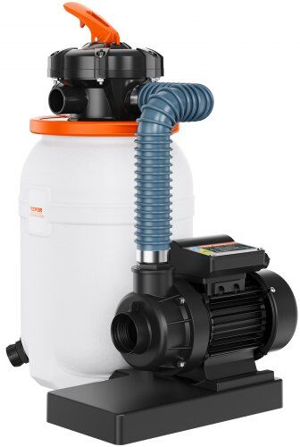 VEVOR Sand Filter Pump for Above Ground Pools, 10-inch, 1585 GPH, 0.33 HP Swimming Pool Pumps System & Filters Combo Set with 5-Way Multi-Port Valve & Pressure Gauge, for Domestic and Commercial Pools