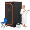 VEVOR Portable Steam Sauna Tent Full Size, 1600W Personal Sauna Blanket Kit for Home Spa, Detoxify & Soothing Heated Body Therapy, Time & Temperature Remote Control With Chair & Floor Mat, Black