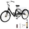 VEVOR Adult Tricycle 20 inch Single Speed Size Adjustable Trike with Bell Brake System Cruiser Bicycles Large Size Basket for Recreation Shopping Exercise (Black 1 Speed)