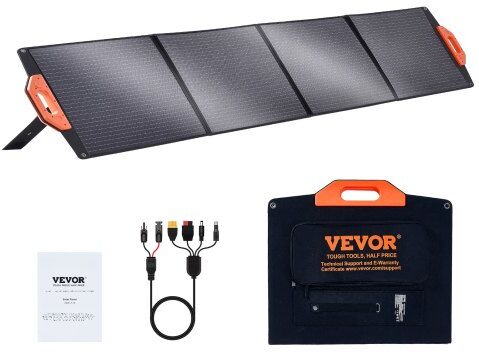 VEVOR Portable Monocrystalline Solar Panel 200W Foldable ETFE Solar Charger kit