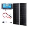 VEVOR 200W Monocrystalline Solar Panel Kit, 2PCS Monocrystalline Solar Panels + Charge Controller, 23% High-Efficiency Monocrystalline PV Module, IP68 Waterproof for Camping, RV, Boat, Off-Grid System