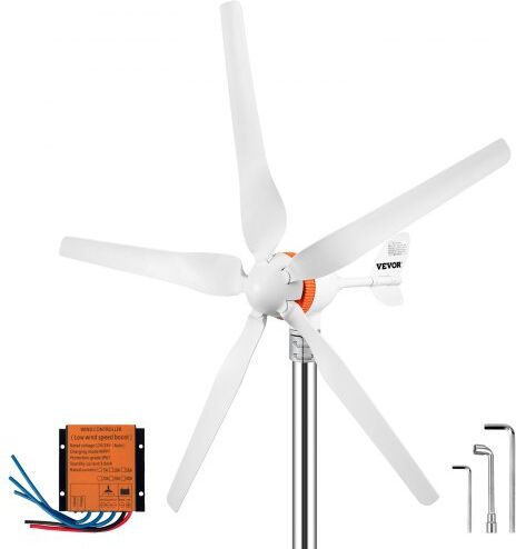 VEVOR Wind Turbine Generator, 12V/AC Wind Turbine Kit, 500W Wind Power Generator with MPPT Controller 5 Blades Auto Adjust Windward Direction Suitable for Terrace, Marine, Motor Home, Chalet, Boat