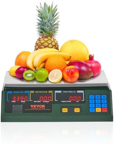 VEVOR Electronic Price Computing Scale, 66 LB Digital Deli Weight Scales, LED Digital Commercial Food Fruit Meat Produce Counting Weight, for Retail Outlet Store, Kitchen, Restaurant Market, Farmer